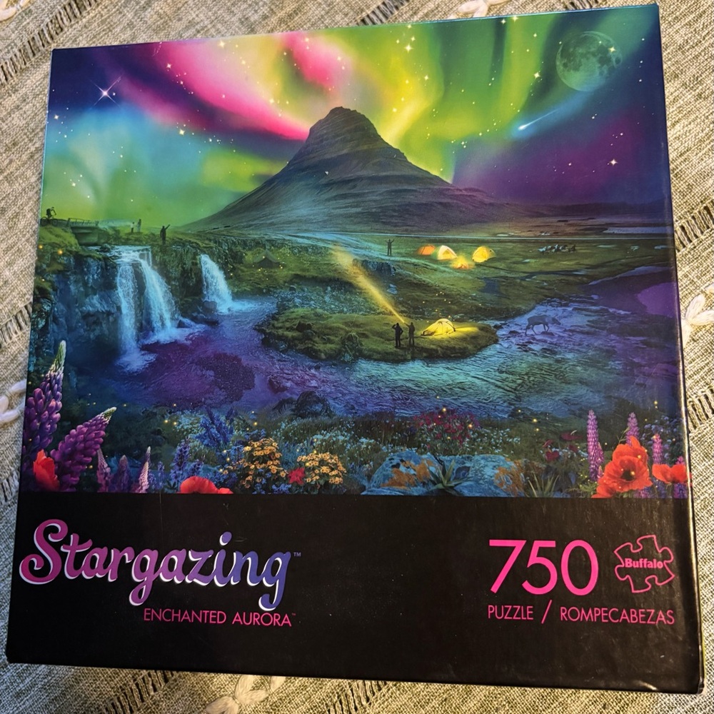 Stargazing Enchanted Aurora Landscape Puzzle